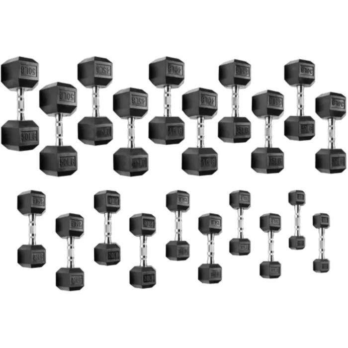 Rubber Hex Dumbbells - $1.50/LB